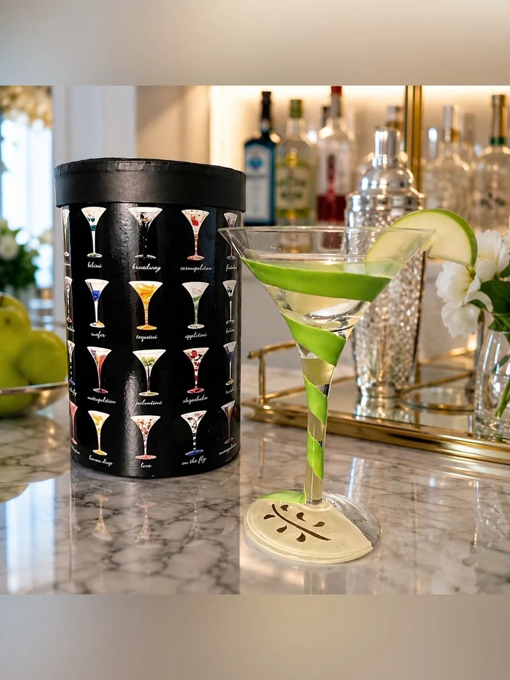 NWT Lolita Appletini Hand-Painted Martini Glass | 10oz Collectible Barware